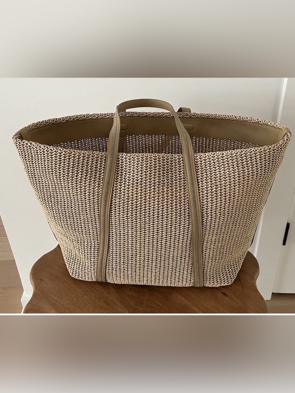 Brunello Cucinelli  Elegant Tote with Monoli Bead trim